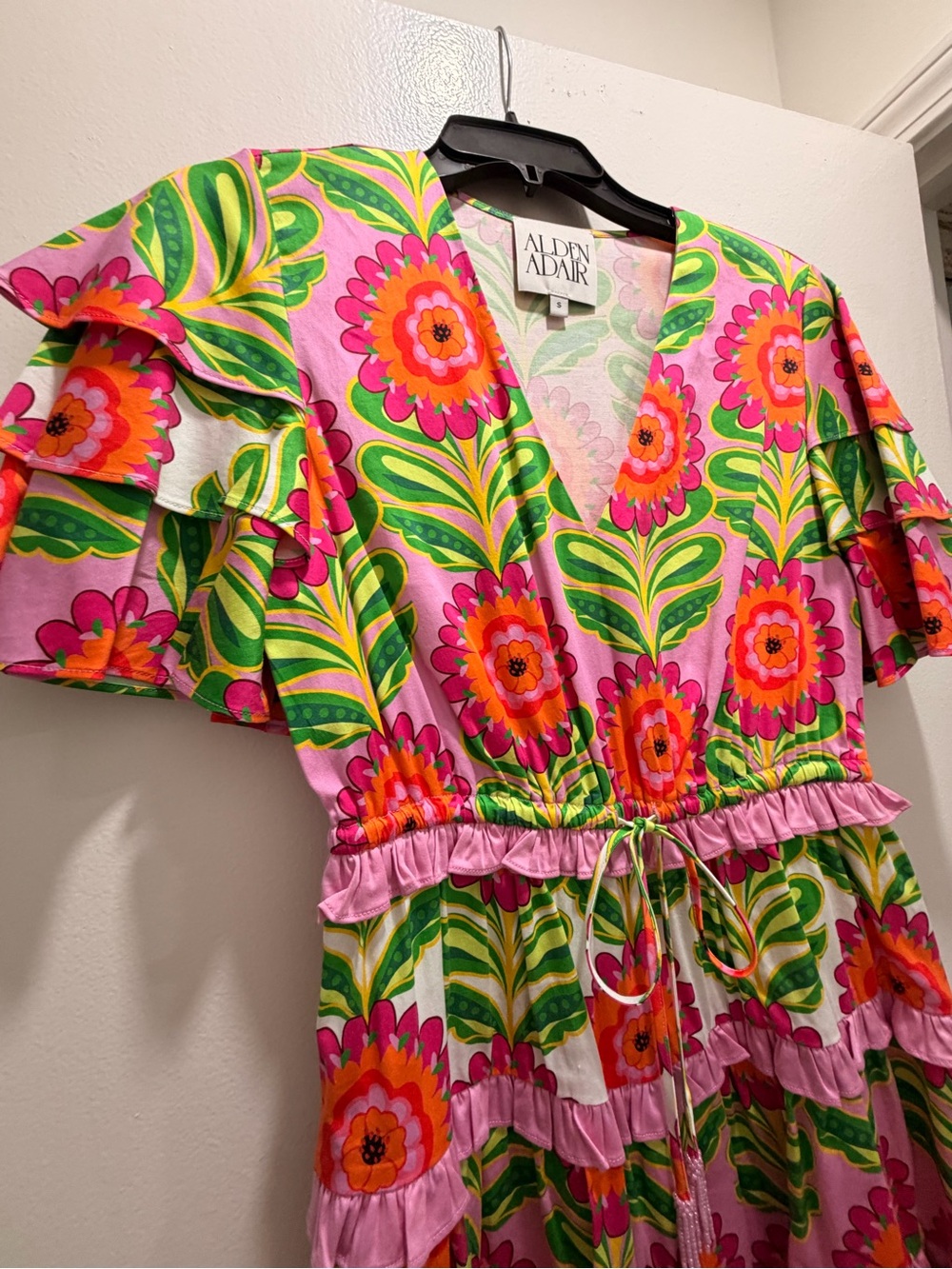 Pink Floral Ruffle Dress - Picture 2 of 4